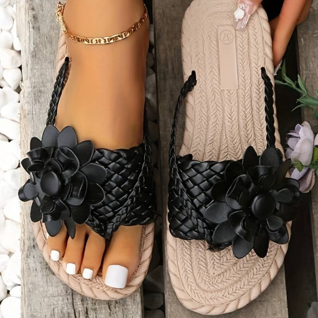 Drune | Damen-Sandalen mit Offener Zehenspitze und Eleganten Geflochtenen Riemen