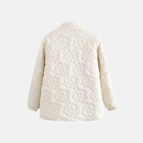 Drune | Steppjacke Lockere Passform Florale Stickerei Druckknopfverschluss Stehkragen