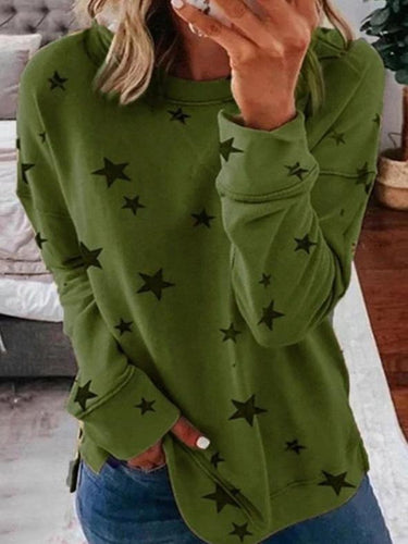 Drune | Warmer Stern Druck Rundhals Pullover Ideal für den Winter