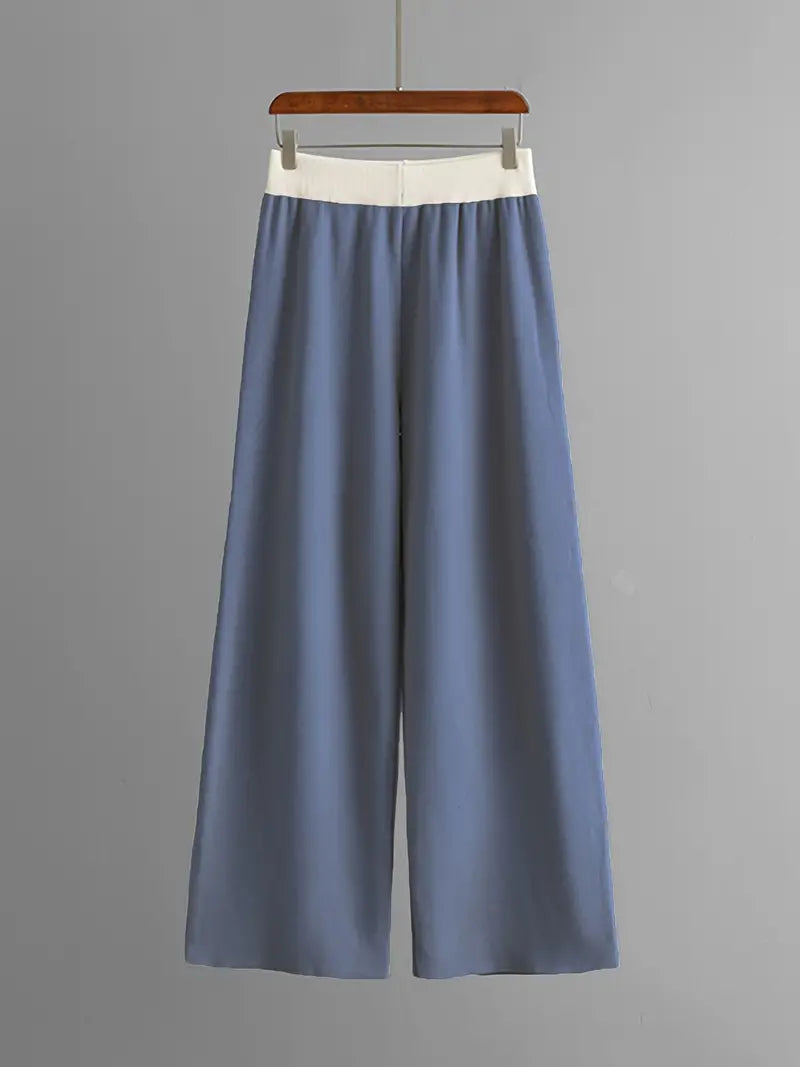Drune | Stilvolles Set Aus Langärmligem Strickoberteil Und Hose Mit V-Ausschnitt