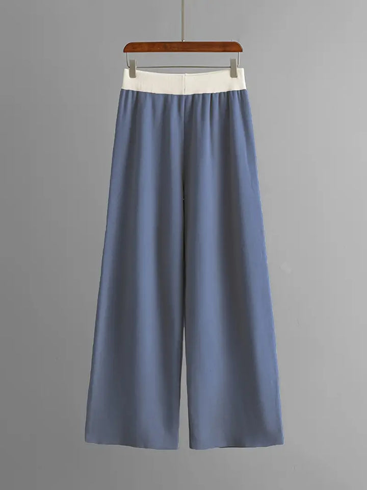 Drune | Stilvolles Set Aus Langärmligem Strickoberteil Und Hose Mit V-Ausschnitt