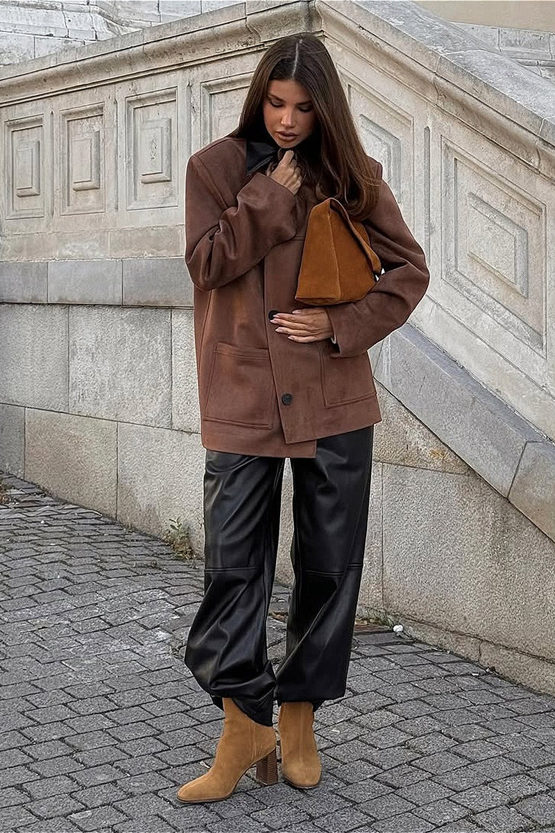 Drune | Retro suede collar contrast jacket