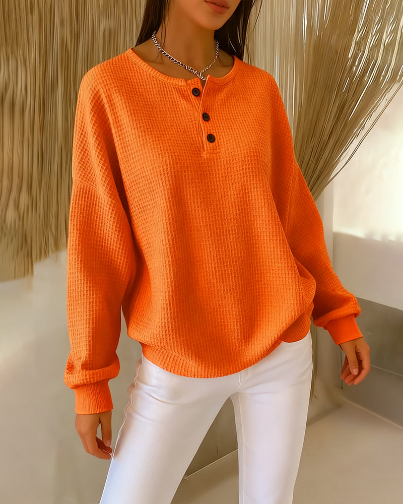 Drune | Lässig Langarm Sweatshirt in Uni