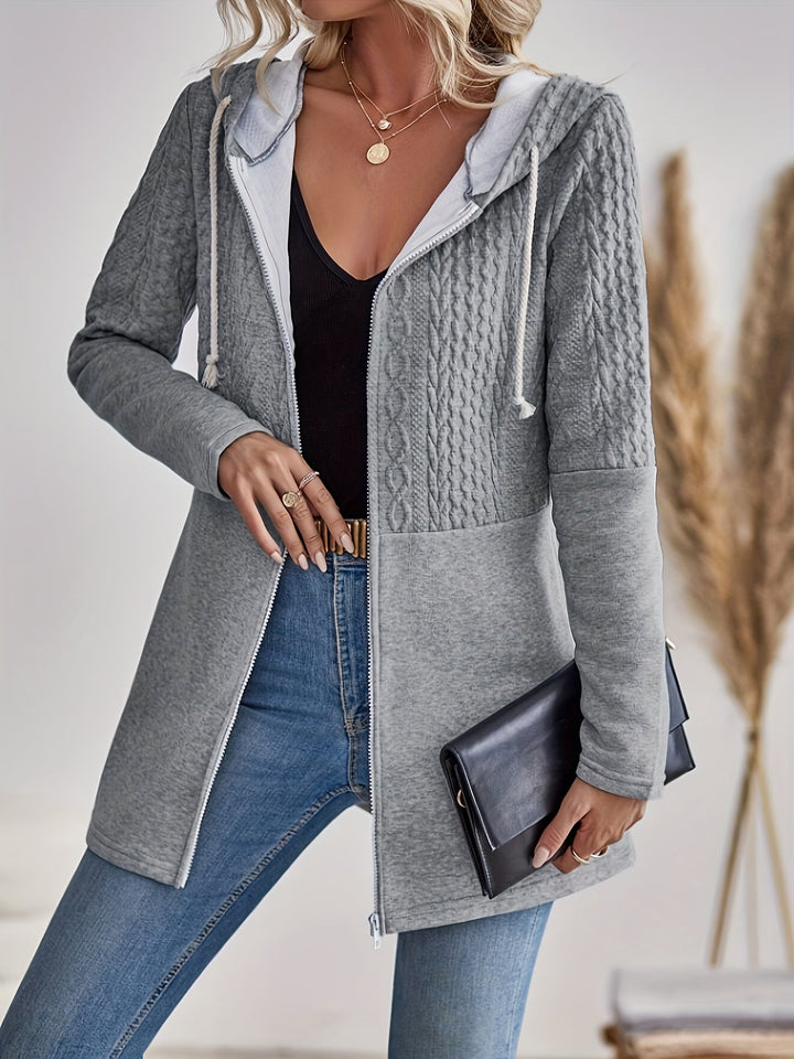 Drune | Texturierte Jacke mit Reißverschluss und Kapuze