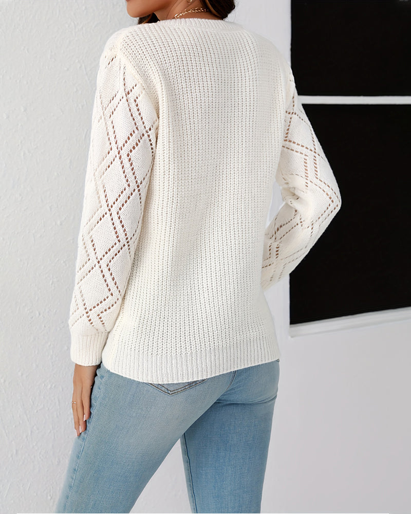 Drune | Unifarbener Pullover mit V-Ausschnitt