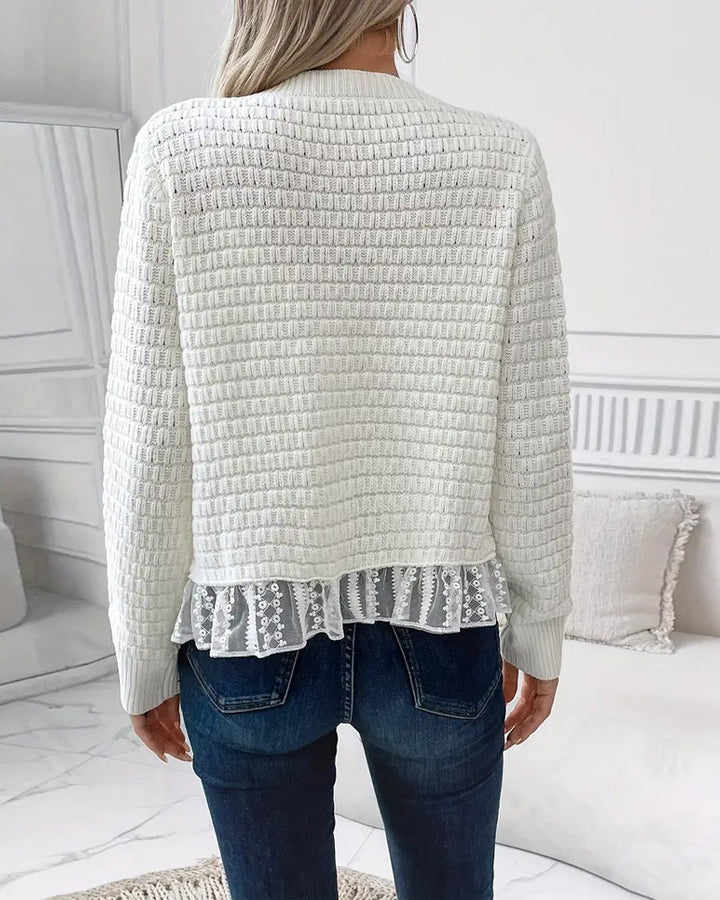 Drune | Langärmlig Spitzenbesatzztes Sweatshirt