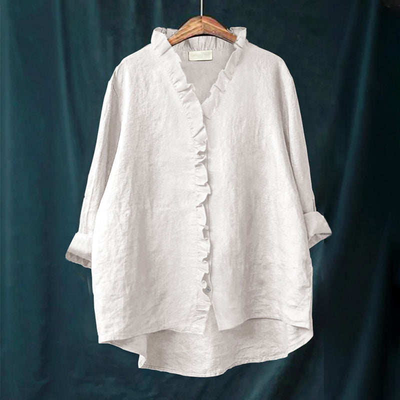 Drune | Übergröße Passform Natürliche Fasern Rüschendetails Lange Ärmel