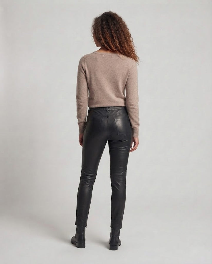 Damen Feiner Rundhalspullover aus Kaschmir‑Mix mit leichtem Stretch und feinem Rippbündchen Drune