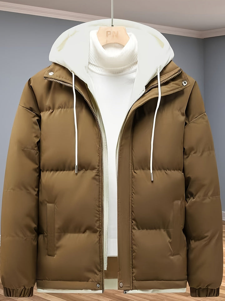 Drune | Verdickte Mittel-Lange Reißverschluss Winter Jacke Für Herren - Perfekt für Outdoor-Aktivitäten