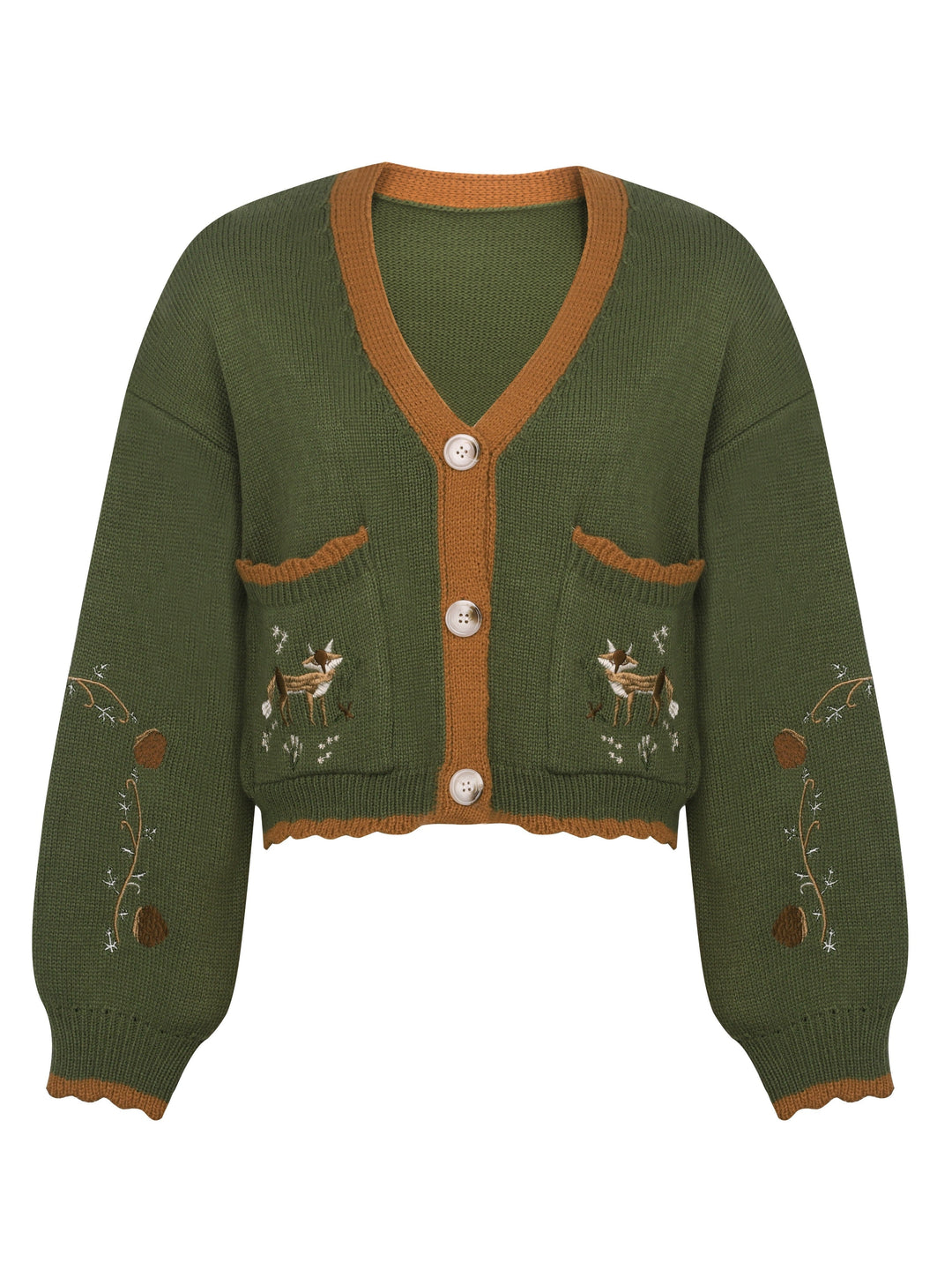 Drune | warmer bestickter Wolle Strickcardigan für Damen - Perfekt für den Alltag