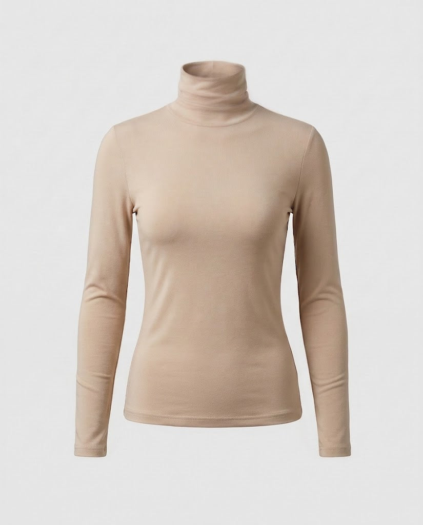 Damen Figurbetonter Feinstrick-Rollkragenpullover mit leichter Stretchqualität Drune
