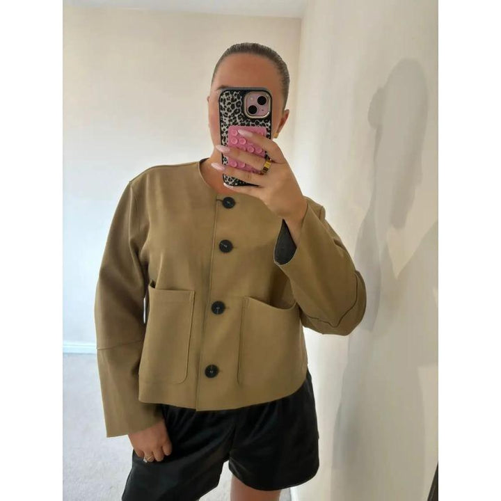 Drune | Cropped Blazerjacke mit Langen Ärmeln und Elegantem Tailliertem Schnitt