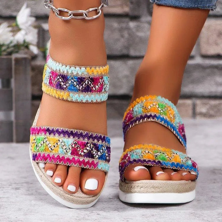 Drune | Sommer-Sandalen mit Leinenboden