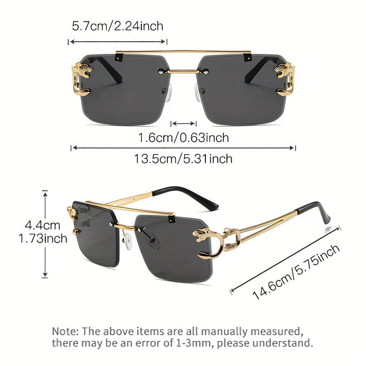 Drune | Trendige Quadratische Randlose Sonnenbrille Für Herren