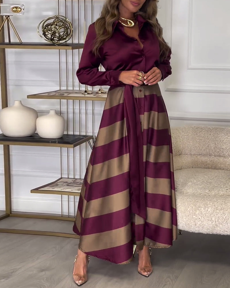 Drune | Kleid mit Streifenmuster und Reversriemen
