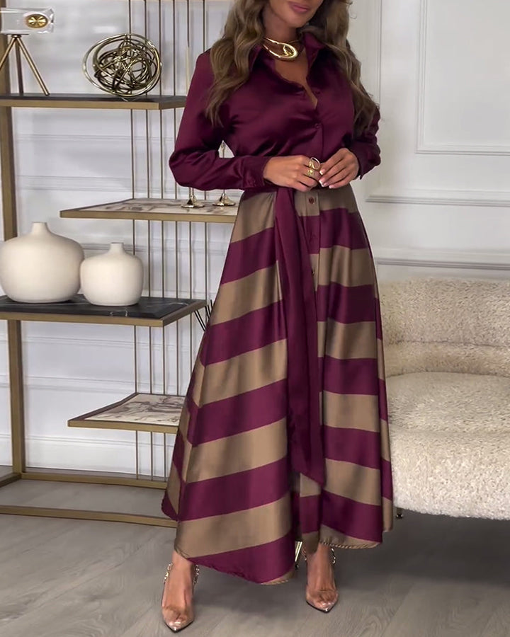 Drune | Kleid mit Streifenmuster und Reversriemen