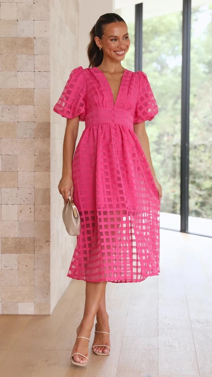 Drune | Midikleid mit Puffärmeln