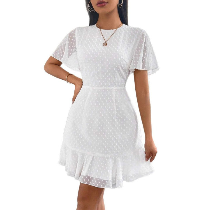 Drune | Dreidimensionales Kleid mit Rüschenrand und Punkten