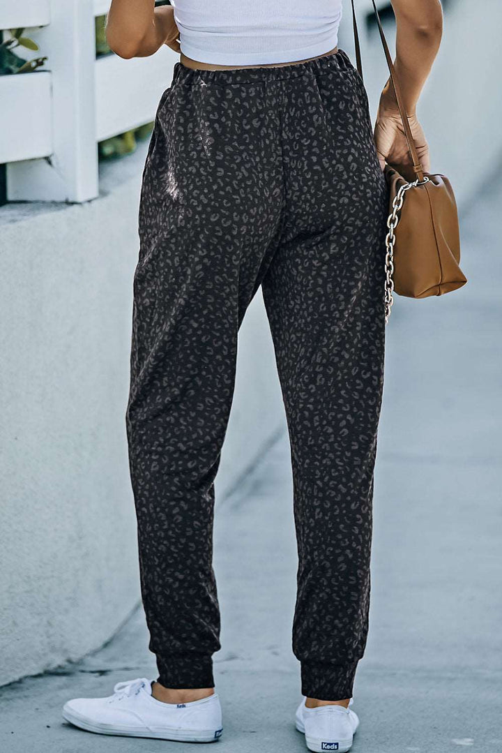 Drune | Leopardenmuster Jogginghose Mit Taschen