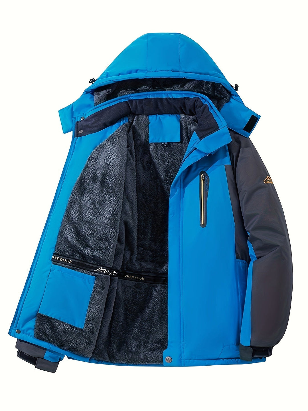 Drune | Winterjacke mit Tasche und Fleece-Lapelle und Knopfverschluss für Herren - Perfekt für Outdoor-Aktivitäten