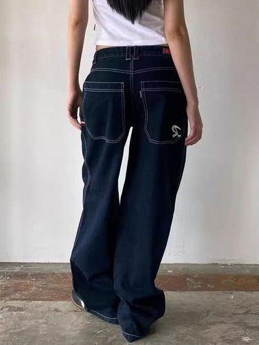 Drune | Weinlese Jeans Mit Taschenstickerei Im Boyfriend Schnitt