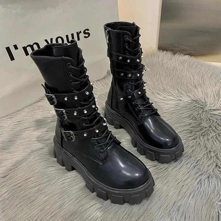 Drune | Damen Punk Stiefel