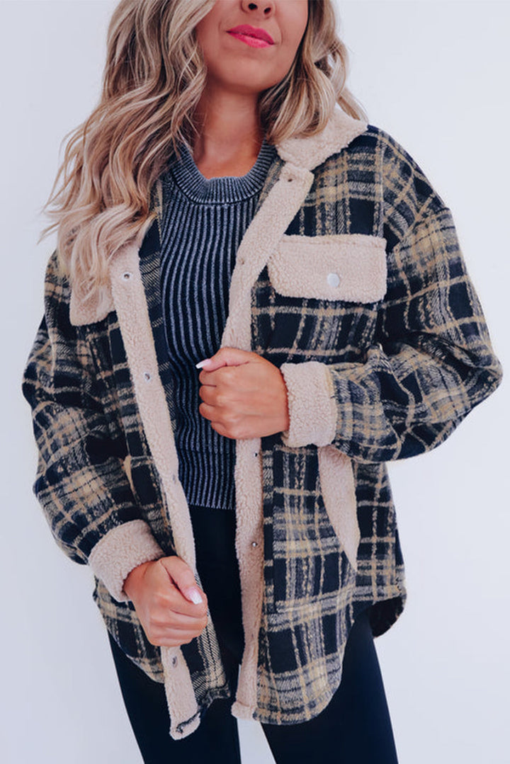 Drune | Karierter Teddyjacke mit Sherpa Polyester-mischung Warm und Bequem