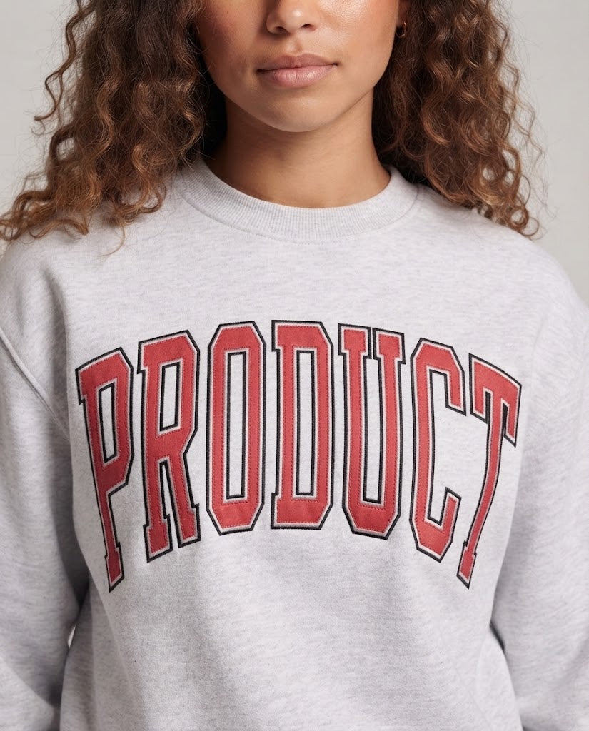 Damen College-Sweatshirt mit übergroßem Collegiate-Print und weichem Fleece Drune