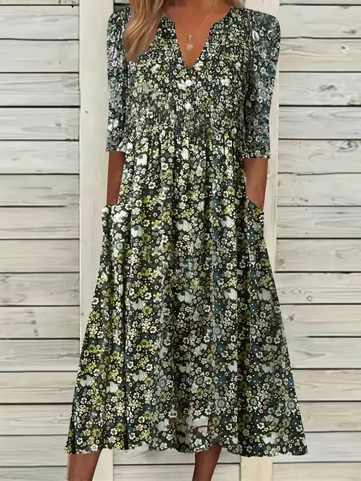 Drune | Wunderschönes Maxi-Kleid mit Falten