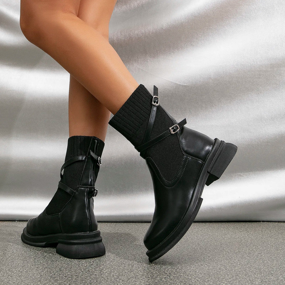 Drune | Leder Stiefeletten mit Absatz für Damen - Ideal für den Alltag