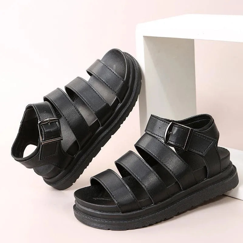 Drune | Sandals with buckle and platform with open toes