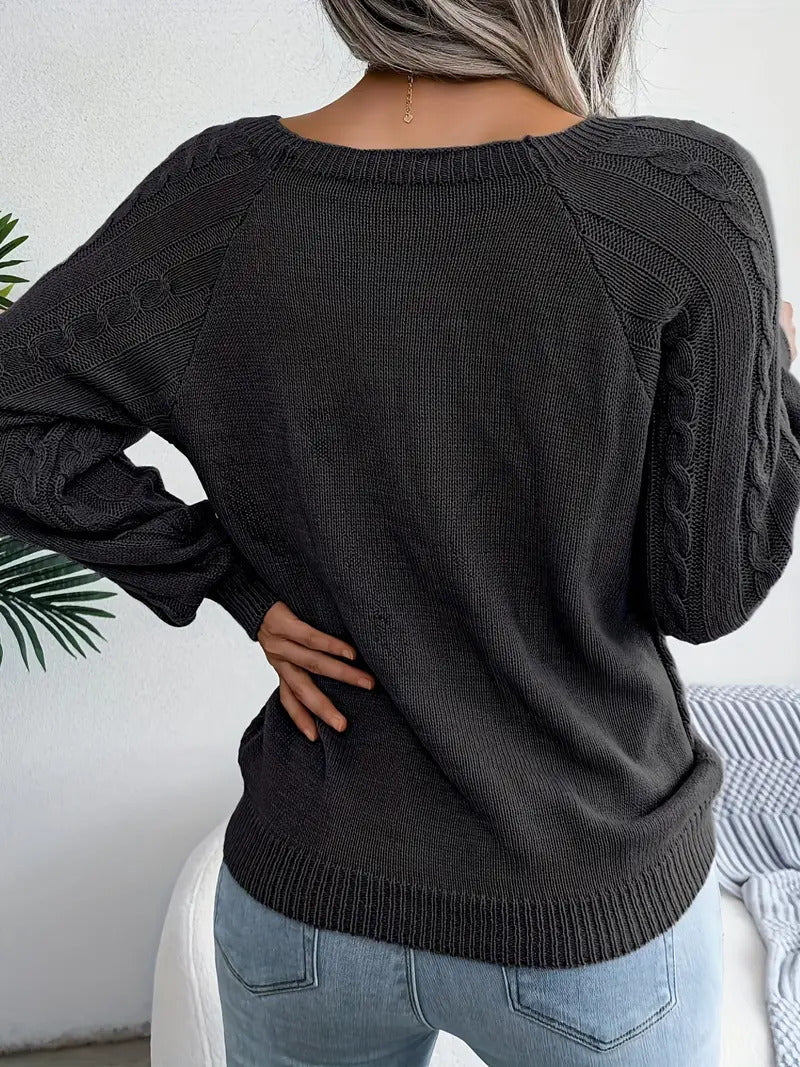 Drune | Klassischer Strickpullover mit Zopfmuster