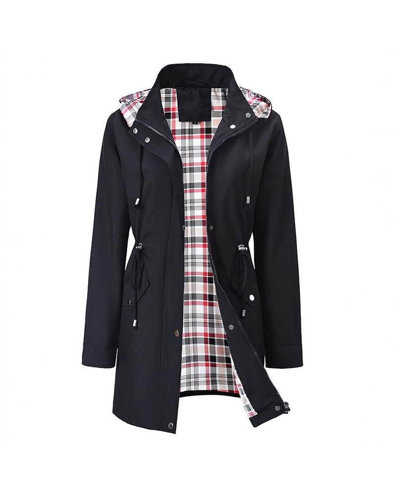 Drune | Langer Wasserdichter Trenchcoat mit Kapuze