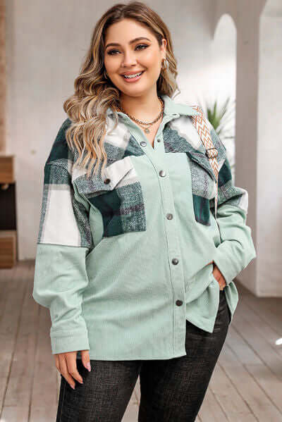 Drune | Shacket Jacke - Oversized Fit - Baumwollmischung - Karomuster - Knöpfe und Taschen