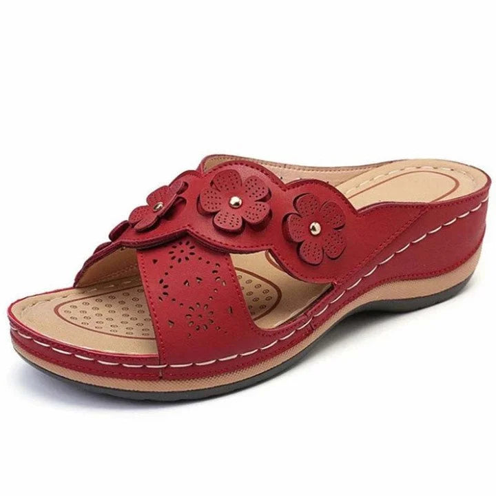 Drune | Orthopädische Damen Sandale Mit Blumenmuster