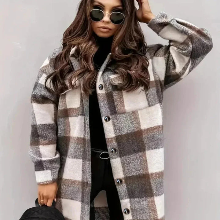 Drune | lange Winterjacke Damen - stylische Jacke mit Knöpfen
