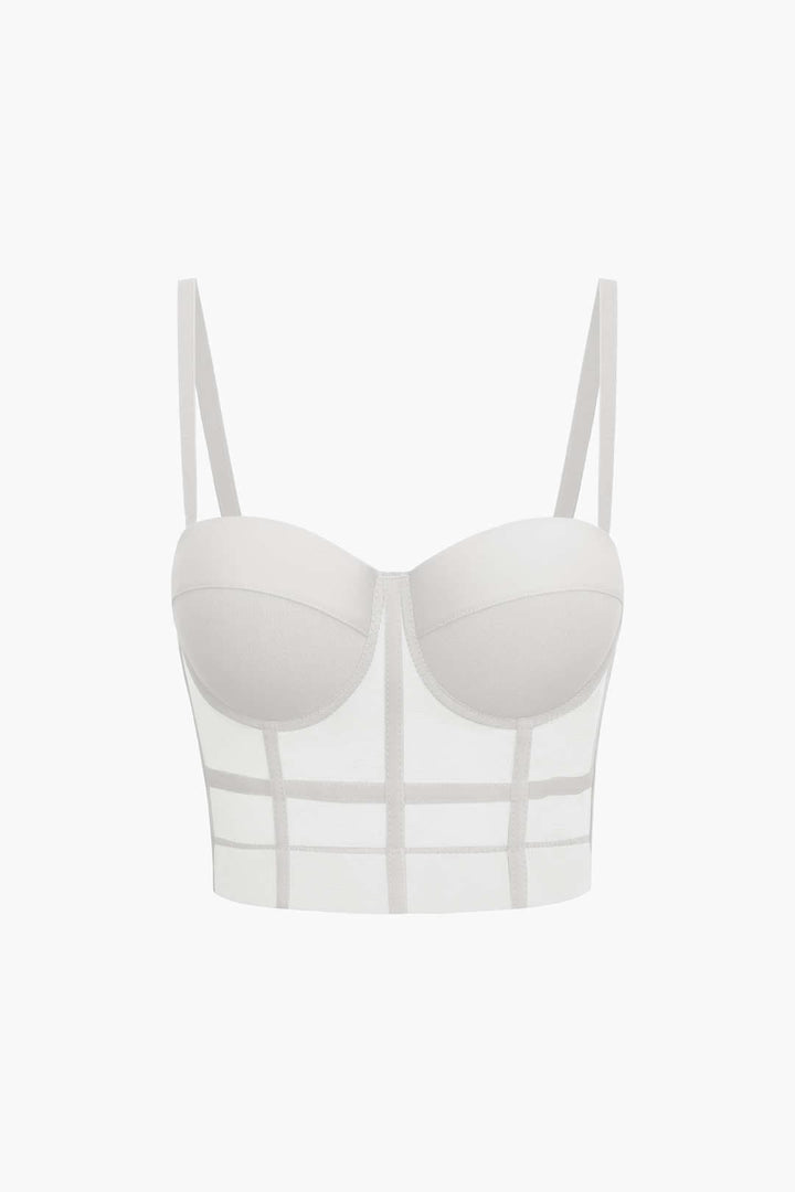 Drune | Figurbetontes Bustier Top Mit Bügel Cups Und Transparenter Mesh Struktur
