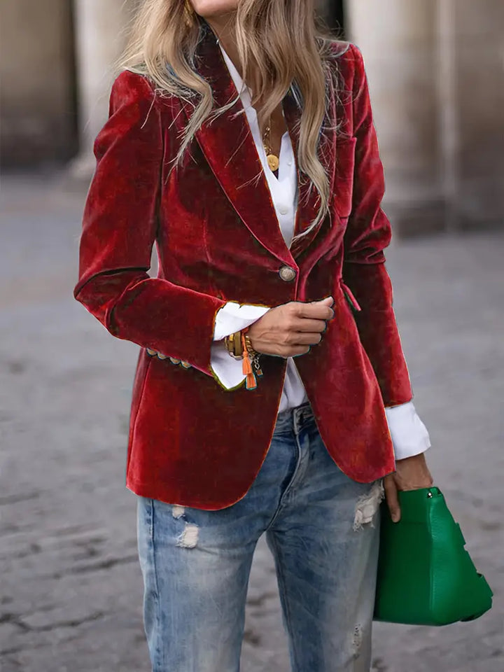 Drune | Eleganter Blazer Damen aus Samt im taillierten Schnitt
