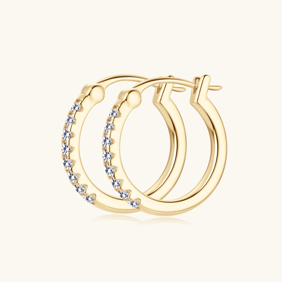 Drune | 925 Sterling Silber Moissanit Huggie Ohrringe