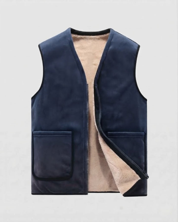 Herren Wattierte Thermo-Sherpaweste mit weichem Fleecefutter und Frontreißverschluss Drune