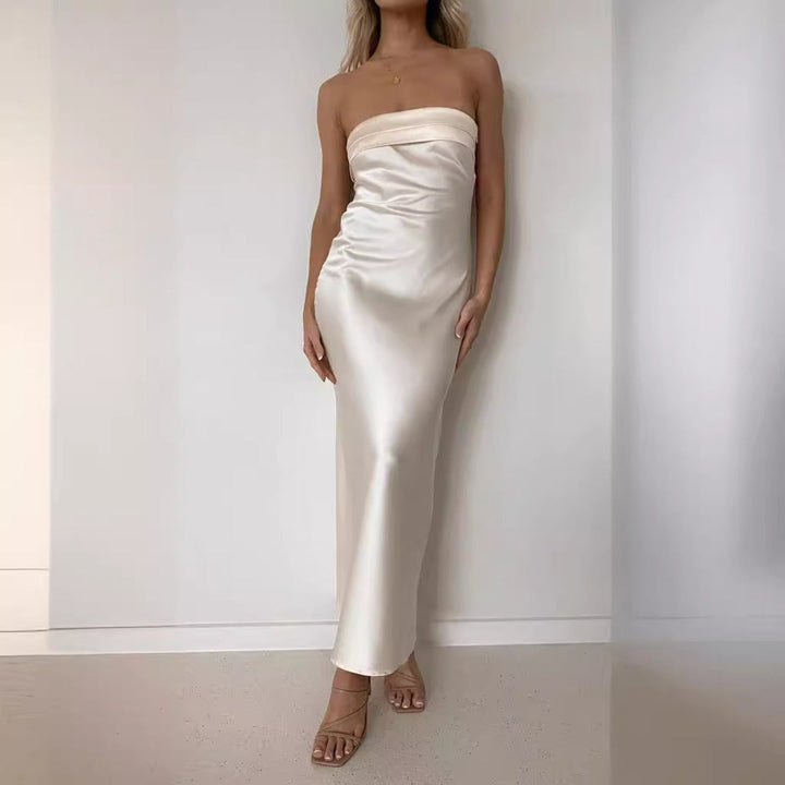 Drune | Satin rückenfreies Röhrentop Kleid