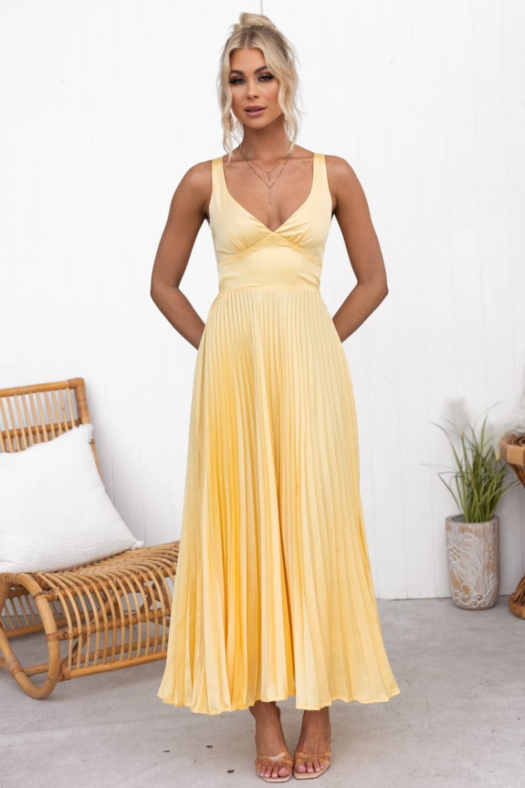 Drune | Tucson Sunset Faltenrücken Elastisches Regenschirm-Maxikleid