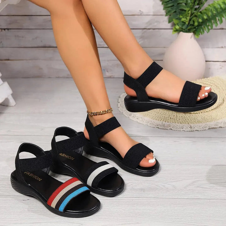 Drune | Sommer Leinsandalen mit elastischem Riemen