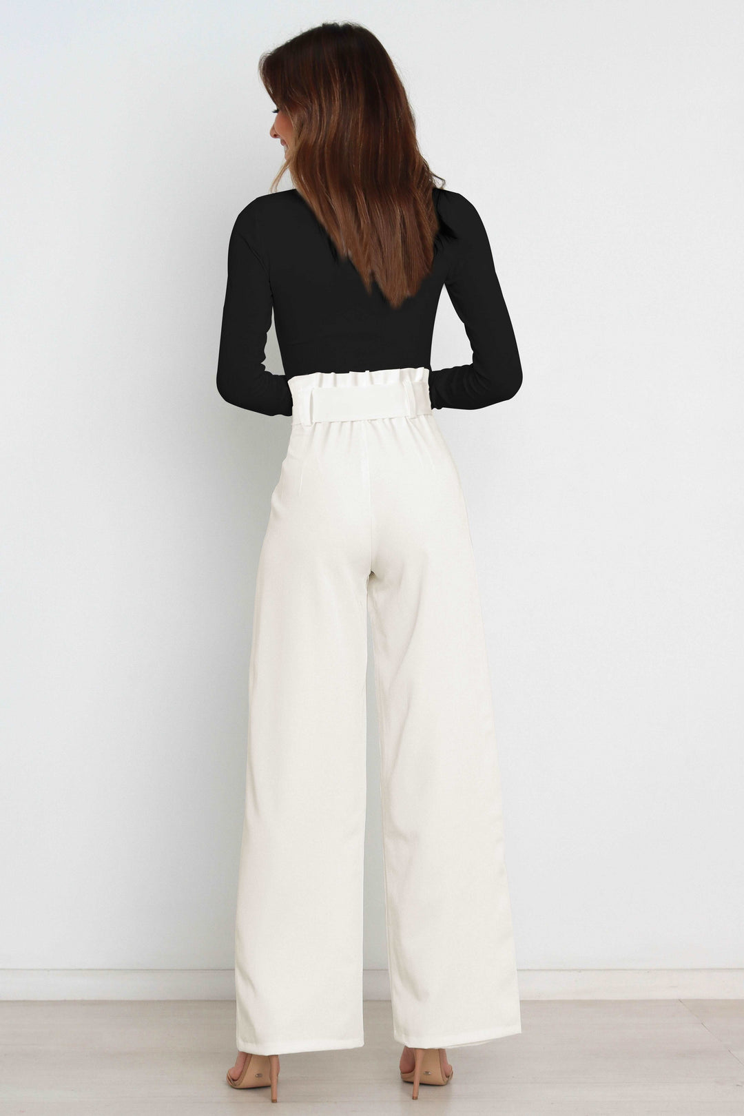 Drune | Hohe Taille Paperbag Hose mit Schleifendetail