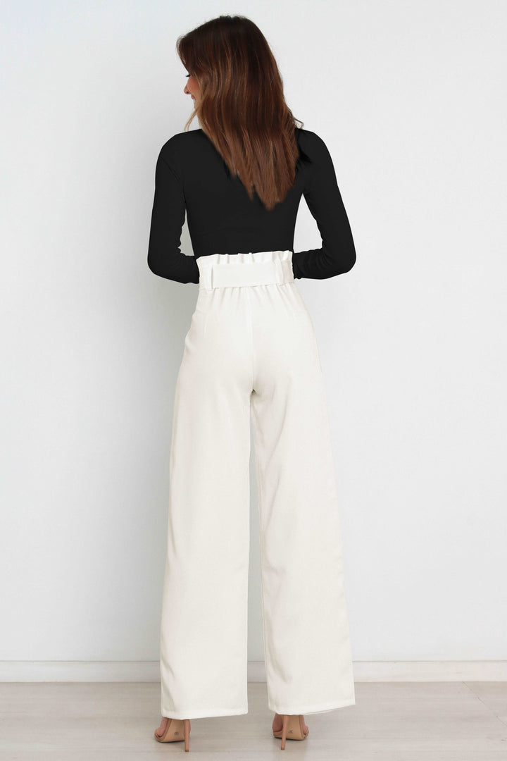 Drune | Hohe Taille Paperbag Hose mit Schleifendetail