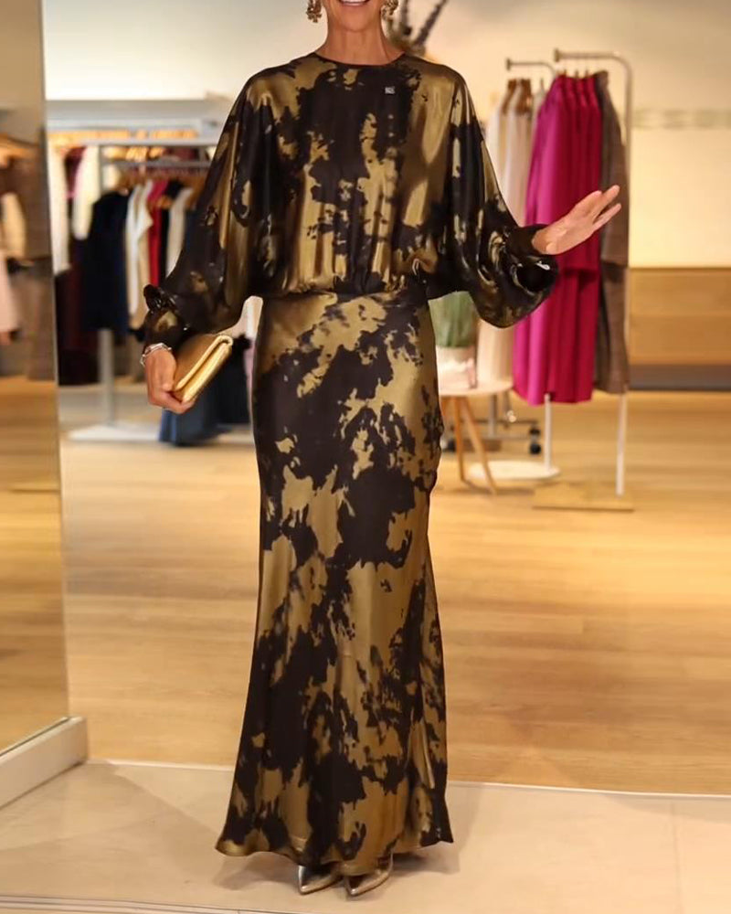 Drune | Bedrucktes Langärmeliges Kleid