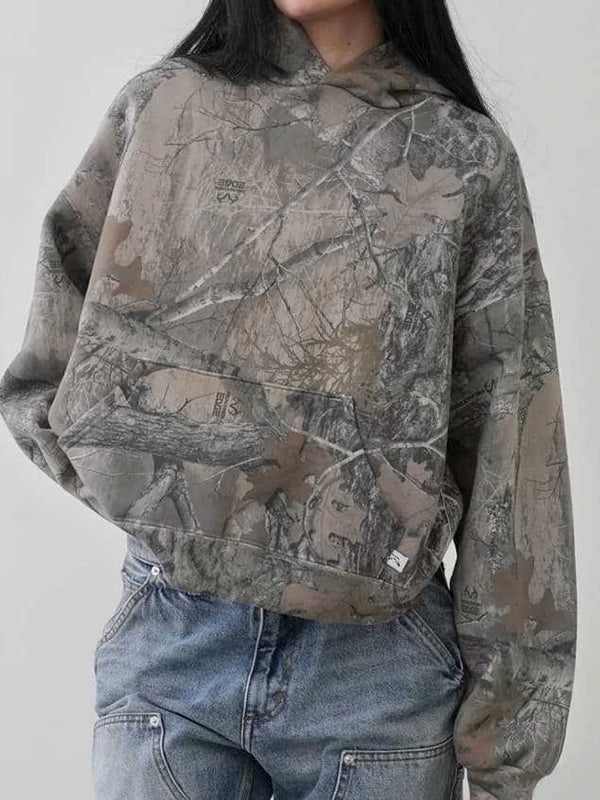 Drune | Vintage Street Print Übergroße Hoodie