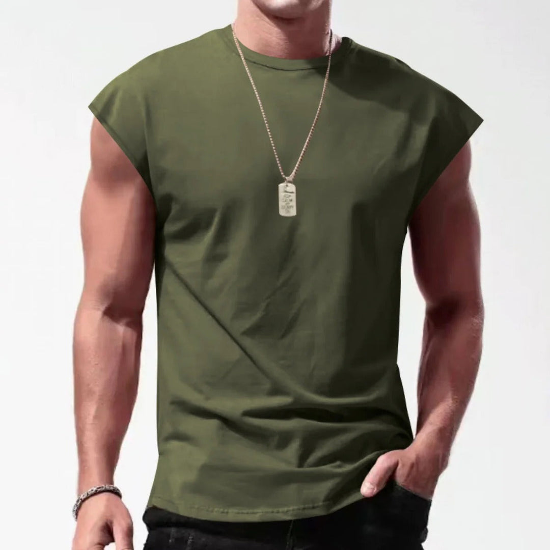 Drune | Einfarbiges Weste-T-Shirt