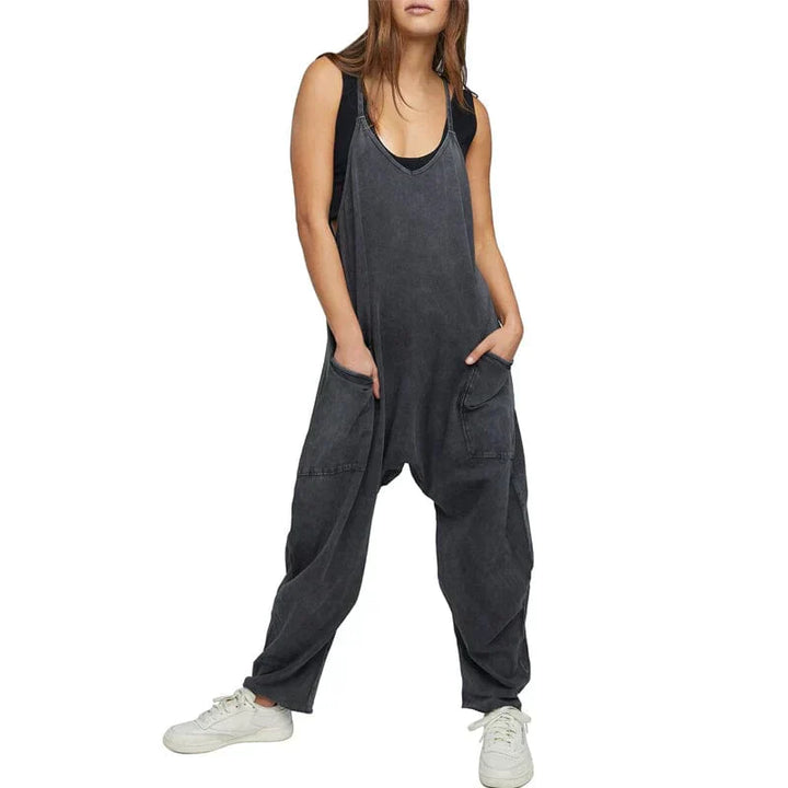 Drune | Locker Weites Bein Ärmelloser Jumpsuit Für Damen
