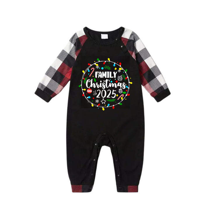 Drune | "Familienweihnachten 2025" Muster Ⅱ- Rot&Schwarz&Weiß Kariert Passende Pyjamas